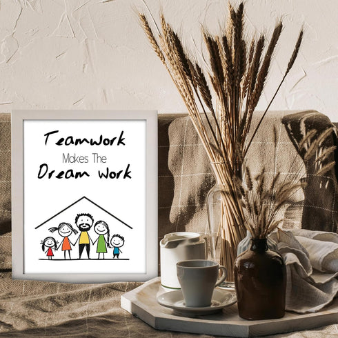 Posterizer 1 pcs-team work makes the dream work-motivational quote-Kids Room Art-Teachers & Classrooms-decor for nursery toddlers kids room- UNFRA...